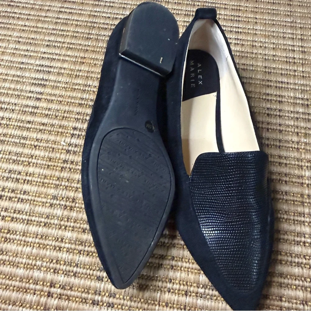 Alex Marie Cambell Suede and Embossed Leather Flats - Picture 5 of 5